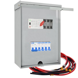Automatic Transfer Switch, Dual Power Auto Transfer Switch, 50 Amp 3 Pole 6 Circuit 120/240-Volt 12,000W Pre-Wired Stronger Stability for Indoor and Outdoor