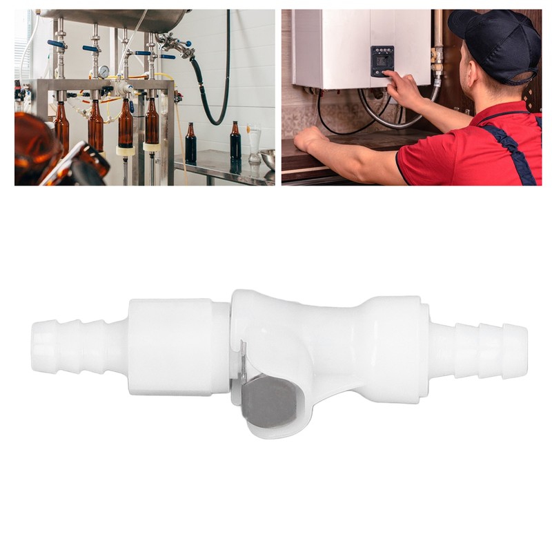 Plastic Hose Quick Connector 5/16 Tube with Shut Off Food