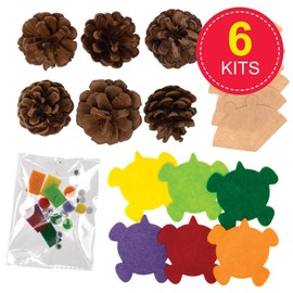 Baker Ross FX169 Hedgehog Pinecone Kits - Pack of 6, Autumn Decoration Crafts for Kids