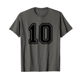 Number #10 Black Sport Varsity Number 10 T-Shirt