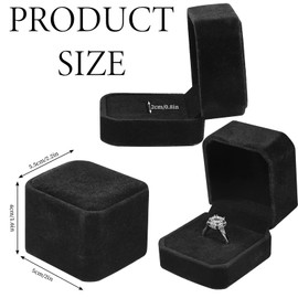 20 PCS Velvet Ring Box, Velvet Jewelry Gift Boxes Classic Engagement Ring Box for Proposal Wedding Ceremony Birthday Anniversary (Black)