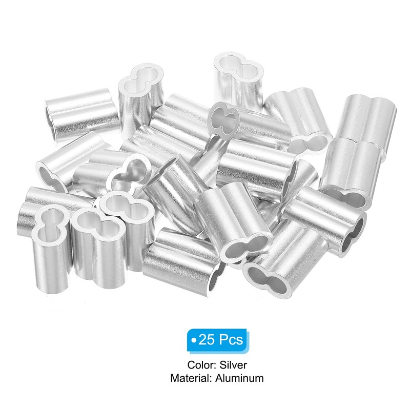 uxcell 5/16" 8mm Aluminum Crimping Loop Sleeve Double Ferrule for