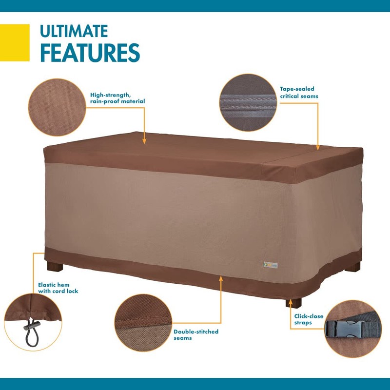 Duck Covers Ultimate Waterproof 84 Inch Rectangular Patio Table Cover,