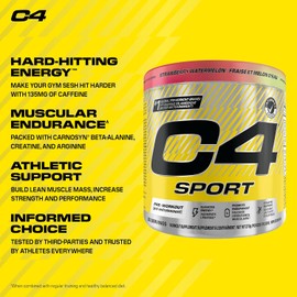 Cellucor C4 Sport Strawberry Watermelon Pre Workout Powder 30 Servings 270g
