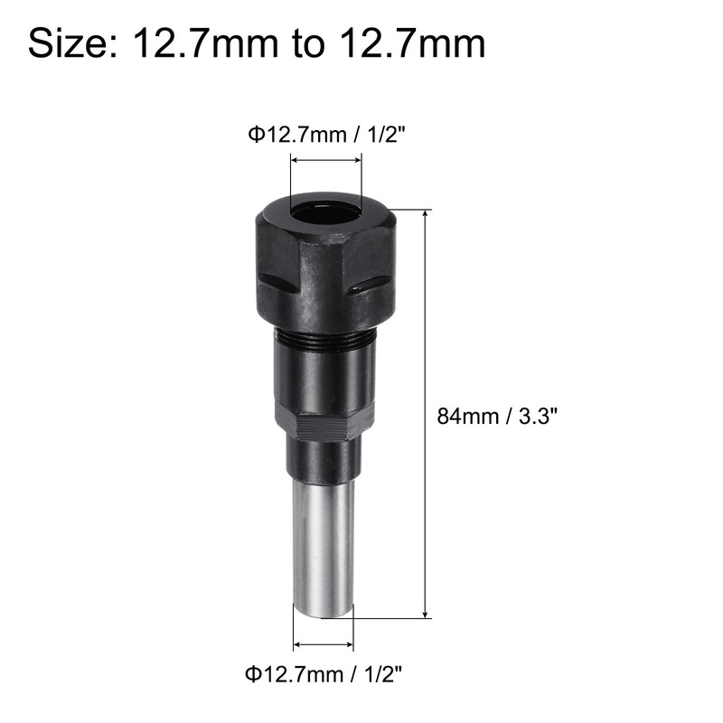 sourcing map Router Collet Extension Rod Converter Adapter 12.7mm to