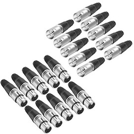 NEEWER 20 Piezas Conector XLR de 3 Pines Tipo Soldadura, 10 Macho Y 10 Hembra Conector Cable Enchufe Audio Micrófono, Hecha Aleación Zinc para Alta conductividad y Ruido Ultrabajo (Extremo Metal)