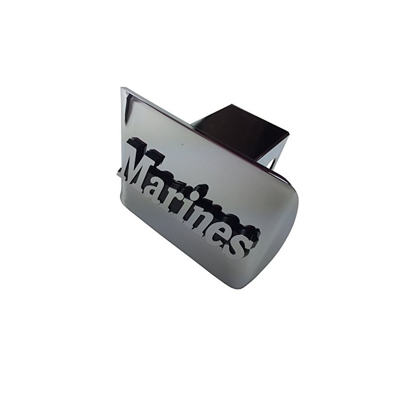Elektroplate USMC Marines Emblem on Chrome Metal Hitch Cover