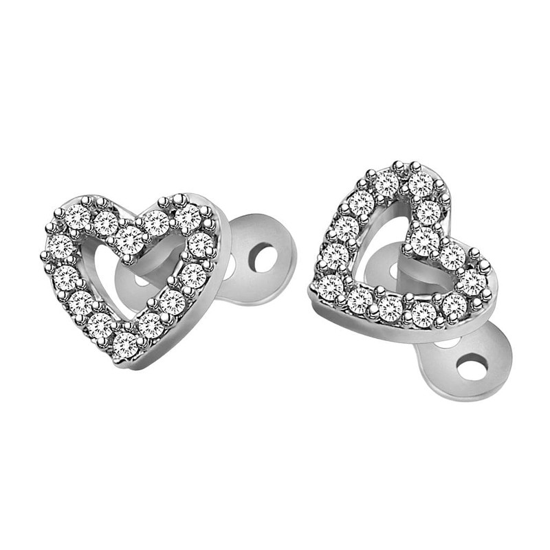 Harilla 2pcs Dermal Tops and Base Stainless Steel Jewelry, Heart