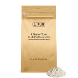 Pure Original Ingredients 9 Grain Flour (5 lb), Bread, Dough, Storable, Transportable