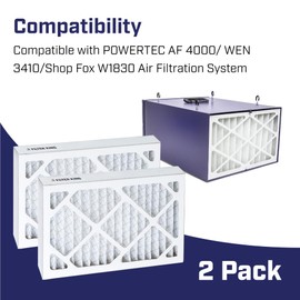 2 Pack 5-Micron Outer Air Filter Replacement Compatible with WEN 3410/ POWERTEC AF4000/ Shop Fox W1830/ Grizzly G0738 Air Filtration System. Compared to Part 90243-027-2