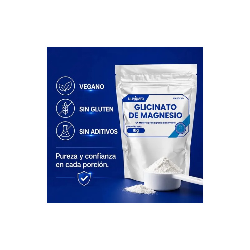 Nuvamex Glicinato Magnesio Polvo Sabor Vegano Gluten