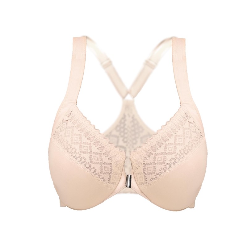 Oscrenia Racerback Front Closure Bra Plus Size for Women Unlined