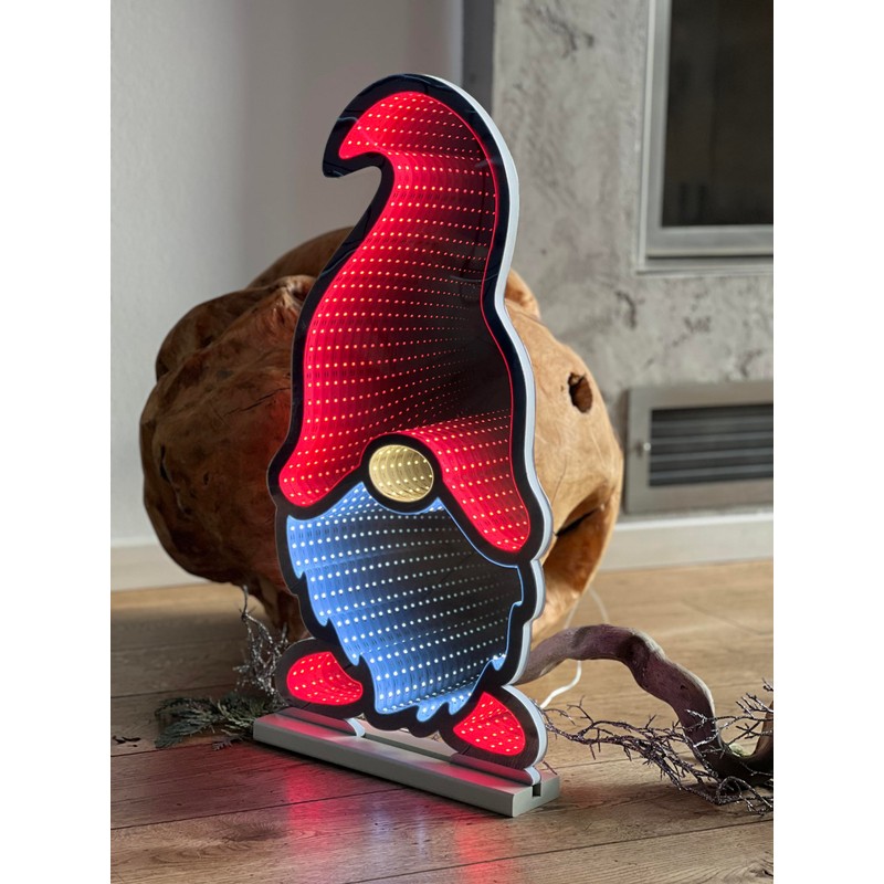 LED Santa Claus Infinity Effect Timer Function Illuminated on Both