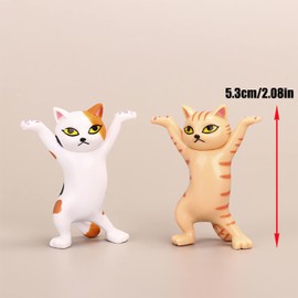 IRYNA Cat Gifts for Cat Lovers 5Pcs Dancing Cats Pen Holder Cat Themed Gifts for Women Cute Cat Figurine Pen Holder for Desk Ornament Coffin Dance Cat Holder Ornament Cat Home Accessories