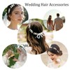 Pearl Crystal Bridal Hair Vine with Ribbon Ties, Silver Wedding
