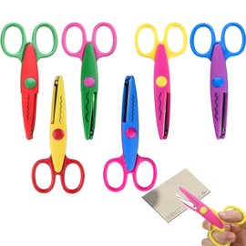 6PCS Kids Scissors Distinct Blade Edge Comfortable to Grip Left Handed Scissors Kids Solid and Durable Childrens Scissors for Scrapbooking Art DIY Craft Students Teaching Favor Supplies.