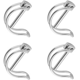Pipe Folding Cotter Pins, Pack of 4, 10 x 70 mm Locking Pin, with Snap Closure, Galvanised Cotter Pins, Safety Bolts, for Farm, Lawn, Garden