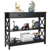 Segawe 3-Tier Console Table with Drawer and Open Storage Shelf