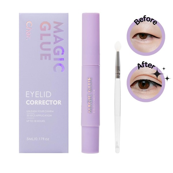 Magic Glue Eyelid Corrector - Eyelid Lifter, Clear Adhesive for Hooded eyelids, Waterproof and Makeup Proof, Invisible Adhesive Pen