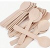 Paquete de 200 Cucharas Desechables de Madera diseño REDONDO. -