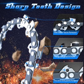 Chainsaw Chain, 6-Inch Mini Chainsaw Chain for Electric Chain Replacement - 37 Drive Links - 18 Blades,2 Pack Durable Low-Kickback Carbon Steel Chain Saw Chains