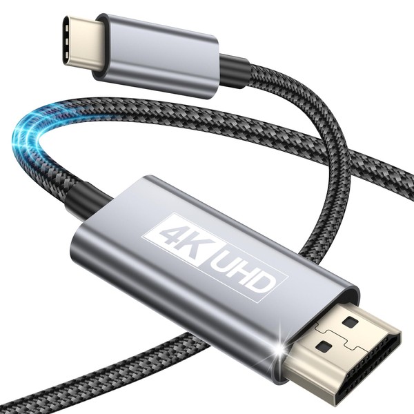 Gulemfy USB C to HDMI Cable 2 m, Type C to HDMI Ultra High Speed Cable 4K UHD Cable (Thunderbolt 4/3 Compatible) Compatible with MacBook Pro/Air, Galaxy S23/S22/S21, Note 20, Surface Pro