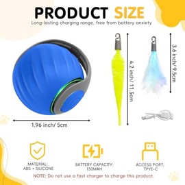 Juguete Eléctrico para Gatos, Pelota para Gato Recargable, Nueva Pelota de Juguete interactiva, Dos Modos interactivos