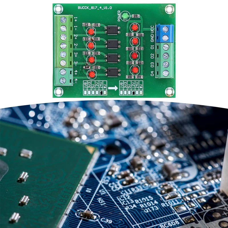 4 Channel Optocoupler Isolator Board PLC Signal Converter Module PNP