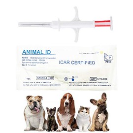 Smoostart 20 Pack Universal Standard Pet Microchip, ISO11784/ISO11784/FDX-B Pet ID Tags, 15 Bit Microchip Dog for Animal/Pet/Dog/Cat/Pig (1.25x7mm)