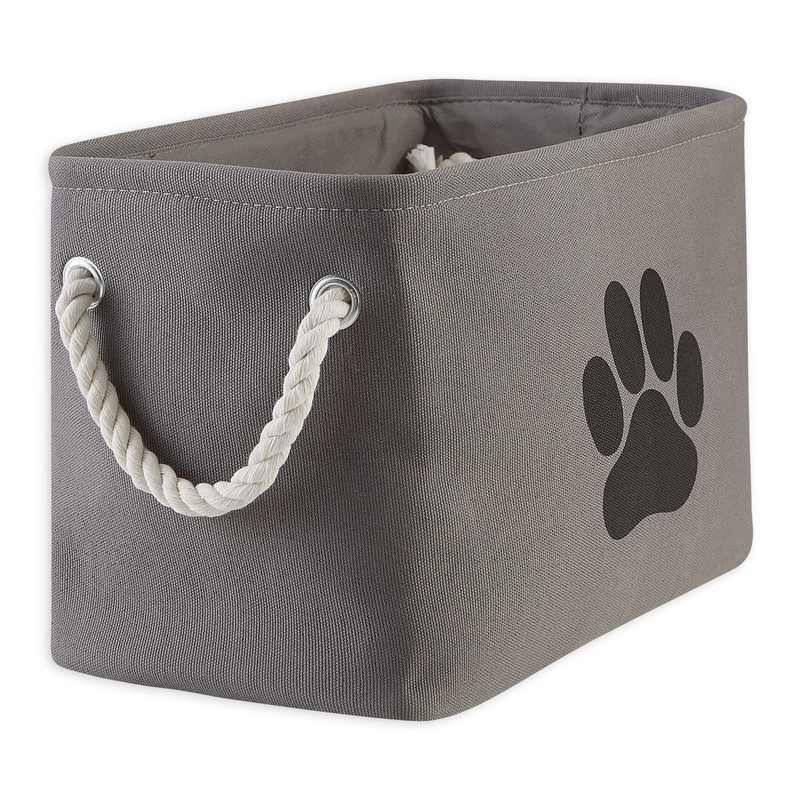 Bone Dry Paw Print Collapsible Polyester Pet Storage Bin, Rectangle
