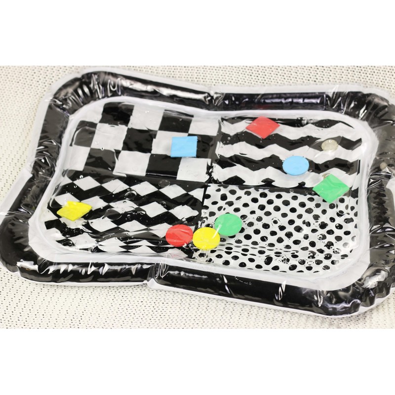 High Contrast Black and White Sensory Water Mat, Tummy Time