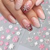 12 Sheets Christmas Nail Stickers 5D Stereoscopic Snowflake Nail Art