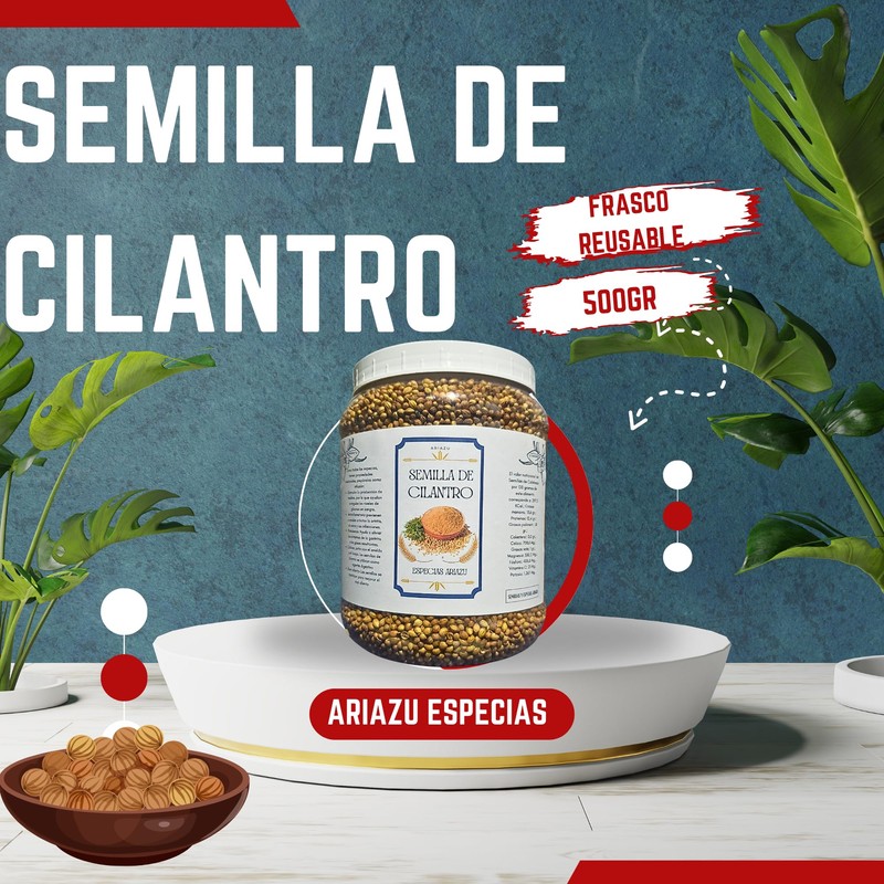 ARIAZU Semillas de cilantro 500 gramos especias envase de plastico