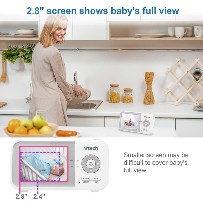 VTech VM923 Baby Monitor, 2.8” Screen, Pan-Tilt-Zoom, 1000ft Long Range,