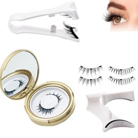 DONHUA Magnetic Lashes, Magnetic Eyelashes with Applicator Magnetic Lashes Charming Natural Appearance, Easy to Wear and Remove (Nature Style)