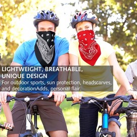 Ezranova 4pcs Bandana Handkerchief Headband for Men and Women with Patterned Handkerchiefs, Headwear, Hair Towels for Neck, Wrists, Head, Biker Hands