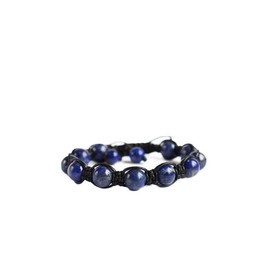 LKBEADS lapis lazuli round smooth 8 mm blue colour beads adjustable thread cord bracelet for men, women, meditation, healing, yoga, prosperity., Gemstone, Lapis Lazuli