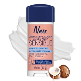 Nair Glides Away, Crema Depiladora en Barra con Aceite 100% Natural de Coco, Actúa en 6 minutos