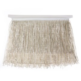 Ribete de flecos con abalorio, borla de cinta con flecos de 6 pulgadas de ancho y 3 yardas de largo para manualidades, decoración de ropa (plata)