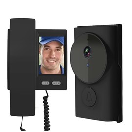 TKMARS Türglocke mit Kamera 1080p Türklingel Funk mit Kamera mit Video-Gegensprechanlage, Infrarot-Nachtsicht, Display, Automatischer Video-/Fotospeicherung (schwarz)
