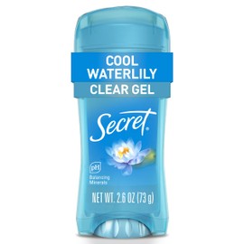 Secret Fresh Antiperspirant Deodorant for Women, 48hr to 72hr Breathable Sweat & Odor Protection, Instant Freshness & Gentle, PH Balancing Minerals, Clear Gel, Cool Waterlily Scent, 2.6 oz