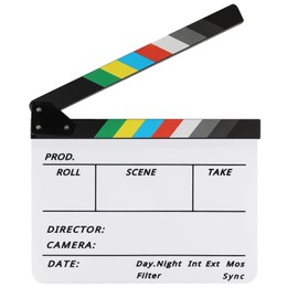 Disnace Film Flap 30 x 24.5 cm, Director Flap Synchronous Flap Clapperboard, Scene Acrylic Film Flap, Easy Wipe Acrylic Clapper for Film, TV Series, Shoot Props, Advertising Spots