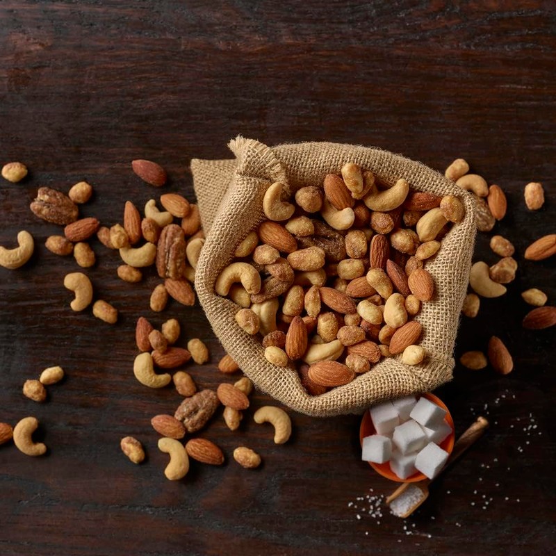 Emerald Nuts, Salty Sweet Mixed Nuts, Features Kettle Glazed Peanuts,