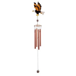 ICE ARMOR 28" Long Eagle Copper and Gem Wind Chime Statue Sculpture Ornament Decoration Garden Decor Ideas for Housewarming, Holidays and Birthdays Great Collectible Addition