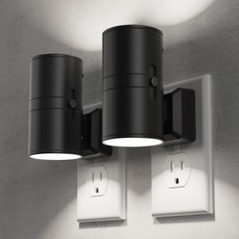 Briignite Night Lights Plug into Wall, Modern LED Night Light Plug in, Dusk to Dawn Sensor, 5000K Daylight, 0-100LM Adjustable Brightness, Dimmable NightLight for Hallway, Bedroom, Stairway, 2 Pack