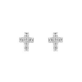 s.Oliver Stud Earrings 925 Sterling Silver Girls Children's Earrings Silver Motif Comes in Jewellery Gift Box, Silver, Cubic Zirconia