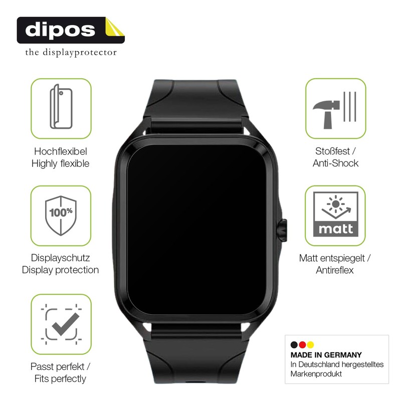 dipos FLEX 2x Schutzfolie matt passend für BANGWEI SML5-B 1.83