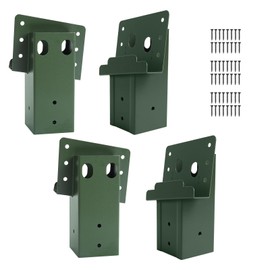 Deer Stand Brackets, 4Pcs Green Outdoor 4"x 4" Compound Angle Brackets for Outdoor Platforms, Deer Hunting, Shooting Shacks, Observation Decks and Tree Houses