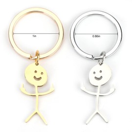 Tranbath Dog Keyring, Set of 2, Dog Tag Bag, Key Ring for Animal Lovers, Funny Dog Keyring, Black Puppy Keyring, Simple people, S