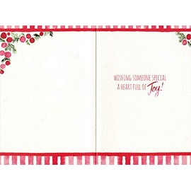 Pictura Heart Shaped Pine Needles and Berries : Joy Christmas Card for Someone Special